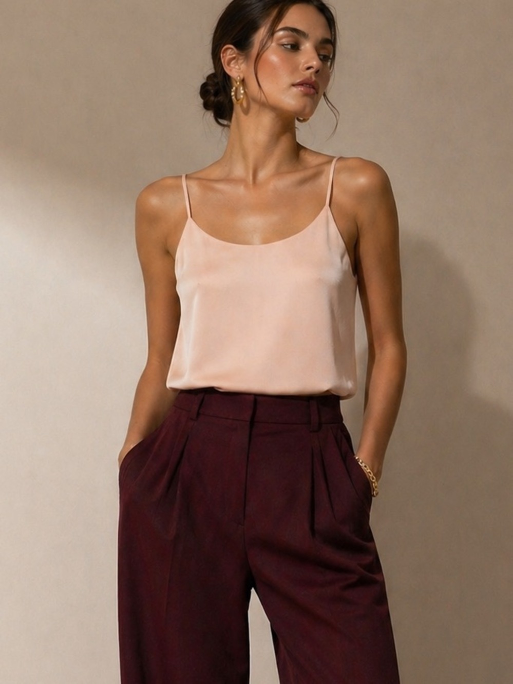 Zimmerman Pink/Cream Silk Camisole Size 0